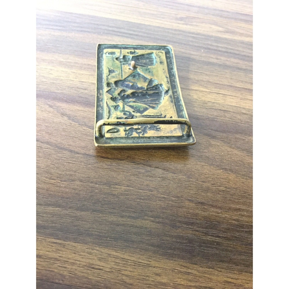 Vintage Solid figural dancing Brass women Brass Belt Buckle - Picture 3 of 8